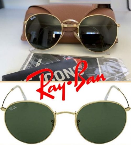 Óculos de Sol Ray Ban Round Metal Rb3447l 001/53 Dourado Polido