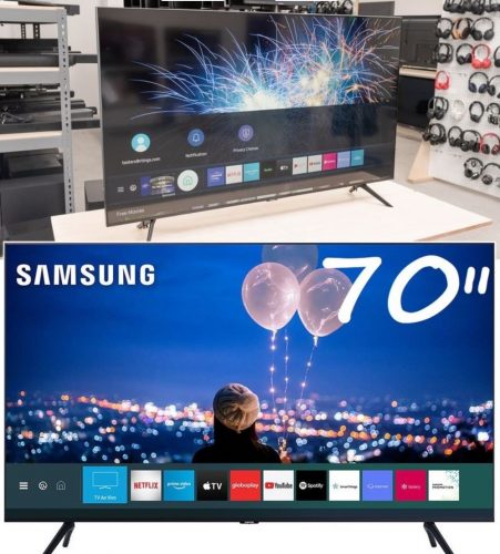 Samsung Smart TV 70″ Crystal UHD 70TU7000 4K 2020, Wi-fi, Borda Infinita, Controle Remoto Único, Visual Livre de Cabos, Bluetooth, Processador Crystal 4K
