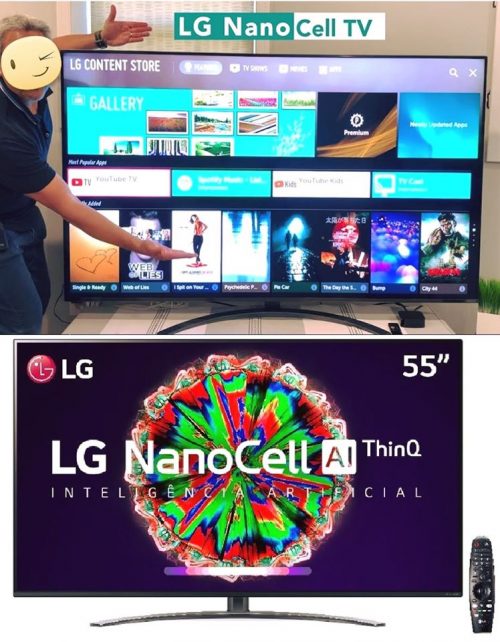 Smart TV LED 55" UHD 4K LG 55NANO81/ 55NANO81SNA NanoCell, IPS, Bluetooth, HDR, Inteligência Artificial ThinQ AI, Google Assistente, Alexa IOT, Smart Magic - 2020 🔥 R$ 2.969,10 em 10x 🌀 Use o cupom: LGPAGA10