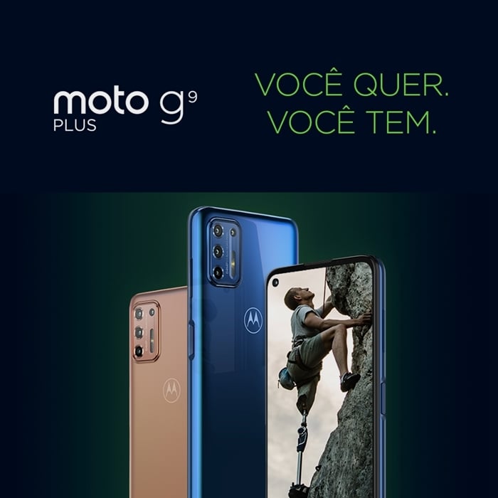 Smartphone Motorola Moto G9 Plus 128GB Azul Índigo 4G Tela 6.5" Câmera Quadrupla 64MP Selfie 16MP Android 10.0