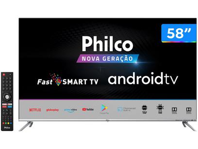 Smart TV LED 58" Philco PTV58G71AGBLS UHD 4K Android TV, Processador Quad Core, Dolby Vision e Áudio, Wi-Fi