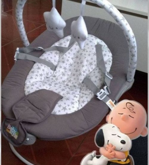 Cadeira de Descanso Baby Style Poly Estrelinha Musical – Até 11Kg – Cinza