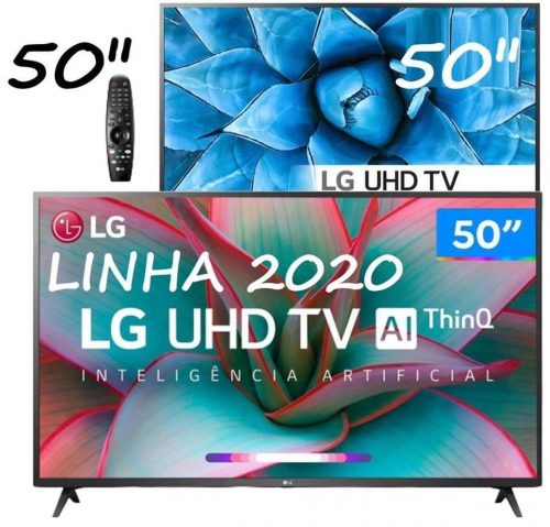 Smart TV LG 50 '' 50UN7310 Ultra HD 4K WiFi Bluetooth HDR Inteligência Artificial ThinQ AI Smart Magic Google Assistente Alexa