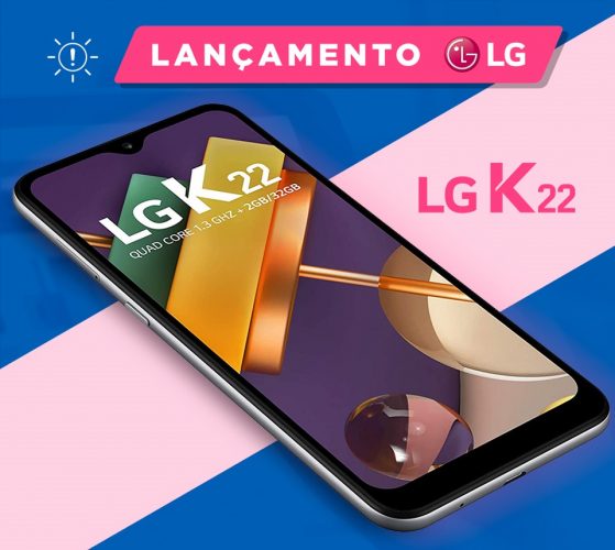 Smartphone LG K22 Tela 6,2" 2GB Ram 32GB Câmera Traseira Dupla Quad Core Câmera 13MP