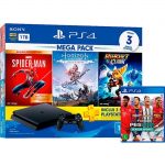Console Playstation 4 Hits 1TB Bundle 15 - Games Spider-Man: Goty + Horizon Zero Dawn: Complete Edition + Ratchet&Clank + Game EFootball PES 2021 - PS4