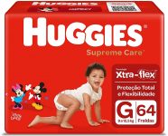 Huggies Fralda Supreme Care Xtra-Flex Hiper G, 64 Fraldas