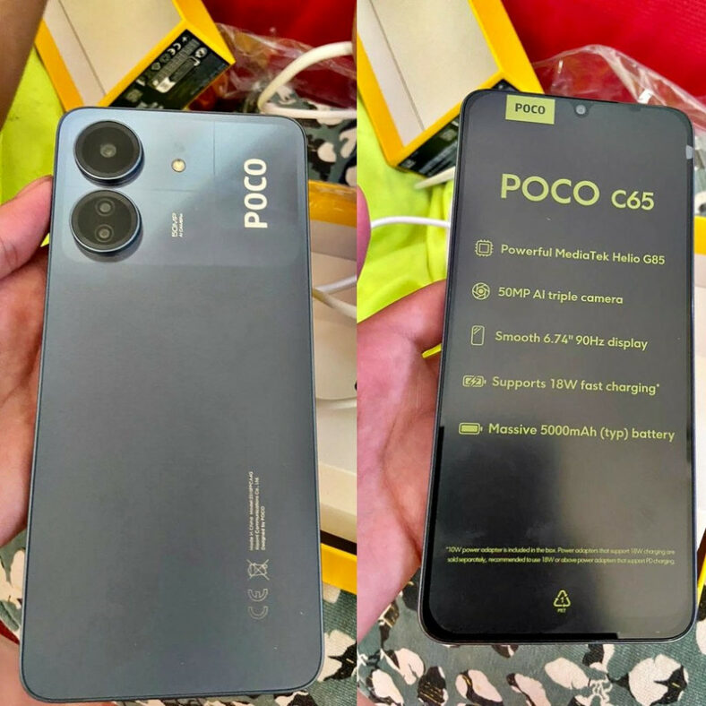 Smartphone Xiaomi POCO C65 Global Version 8GB+256GB MediaTek Helio G85 Octa Core 5000mAh 6.74″ 90Hz HD+ display 50MP Camera NFC (Blue)