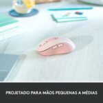 Mouse Sem Fio Logitech Signature M650 com Design de Tamanho Compacto, Clique Silencioso, Botões Laterais Personalizáveis, Conexão USB e Bluetooth – Rose