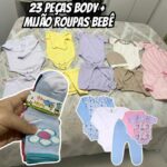 Kit C/23 Peças Body + Mijão Roupas Bebê Maternidade Enxoval