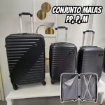 Conjunto Malas De Viagem Preto Pp P M Chicago Swiss Move