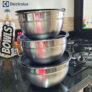 Conjunto de Bowls Tigelas de Inox com Tampa Plástica Electrolux