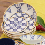 Jogo De 6 Pratos Fundos 20,5 Cm Unni Azulejo Português