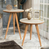 Duas Mesinhas Laterais Sofa Sala Madeira Canto Maravilhosas