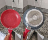 Frigideira 24 cm ColorStone de alumínio com antiaderente, Titânio, ALU8303-TI, Euro Home