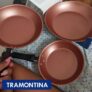 Tramontina Jogo Frigideiras 3pcs Caribe Preto – Sortidos de Aluminio Com Rev Antiaderente e Poliester