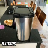 Lixeira Prática 9 Litros Prata Click Label 25462 Arqplast